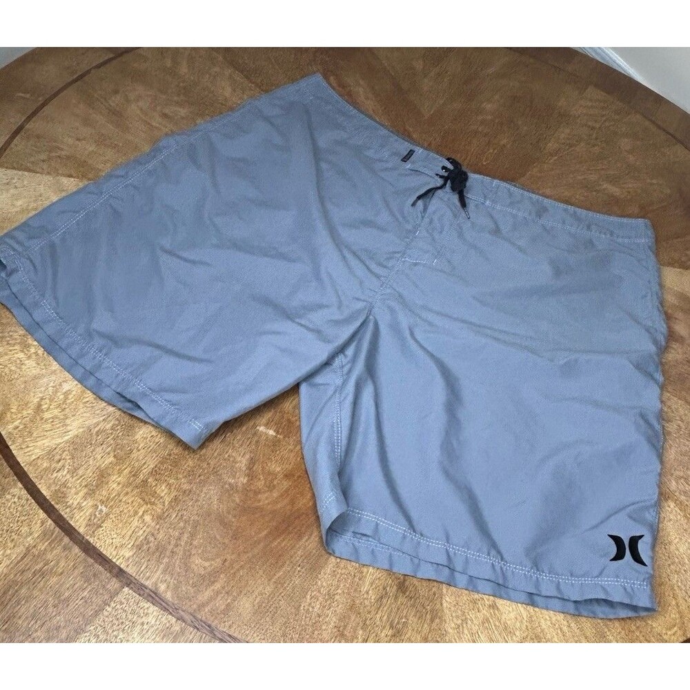 Hurley Mens Board Shorts Size 42 Gray Swim Surf Shorts Drawstring Trunks No Mesh